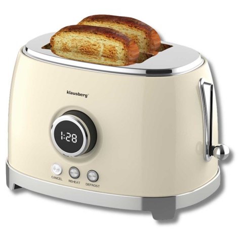 TOSTER OPIEKACZ NA 2 KROMKI WYŚWIETLACZ LED KLAUSBERG KB-9026 RETRO