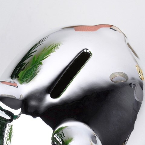 Skarbonka ŚWINKA ceramiczna srebrna lustrzana 11.5 x 9cm VILDE 568079-S