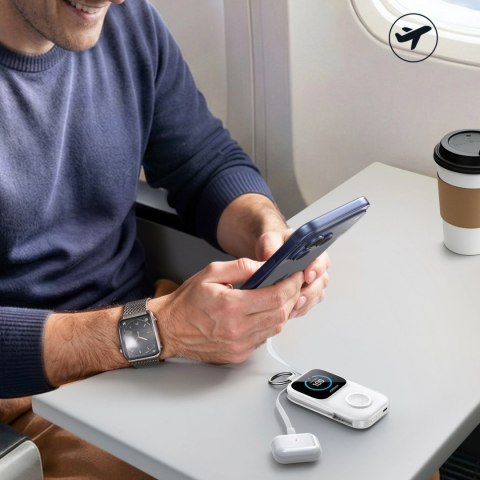 Powerbank Joyroom JR-W19 5000mAh z ładowaniem bezprzewodowym zegarka 5 W - biały