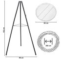 TRÓJNÓG STALOWY 15Ocm Z RUSZTEM 50cm GRILL DO PALENISK OGRODOWYCH