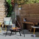 TRÓJNÓG STALOWY 15Ocm Z RUSZTEM 50cm GRILL DO PALENISK OGRODOWYCH