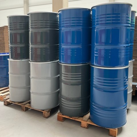 Beczka stalowa metalowa OH 212L zdejmowane wieko z korkami 2 i 3/4 - MIX KOLORÓW