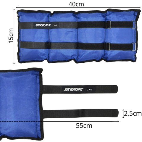 OBCIĄŻENIE NA PRZEGUBY NIEBIESKIE 4KG (2x2KG) ENERO FIT