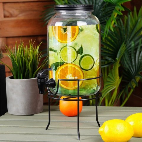 SŁÓJ SZKLANY 3,2l DO NAPOJÓW Z KRANIKIEM I STOJAKIEM 139608