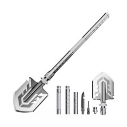 Saperka wielofunkcyjna na survival bushcraft nóż zbijak krzesiwo gwizdek harpun - szara