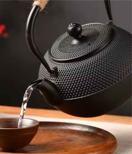 ZAPARZACZ ŻELIWNY DZBANEK CZARNY 900ml Z FILTREM i FILIŻANKAMI PREZENT