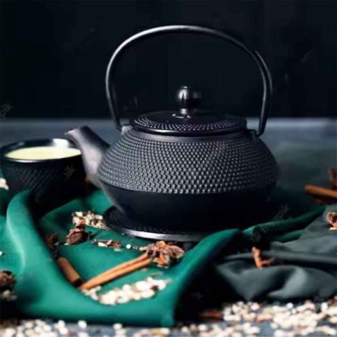 ZAPARZACZ ŻELIWNY DZBANEK CZARNY 900ml Z FILTREM i FILIŻANKAMI PREZENT