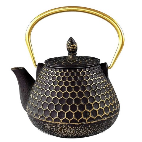 ZAPARZACZ ŻELIWNY DZBANEK ZŁOTY 900ml Z FILTREM i FILIŻANKAMI HAGE