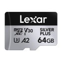 Zestaw 2 kart pamięci Lexar High-Performance Silver Plus microSDXC 2x64GB + adapter