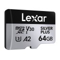 Zestaw 2 kart pamięci Lexar High-Performance Silver Plus microSDXC 2x64GB + adapter