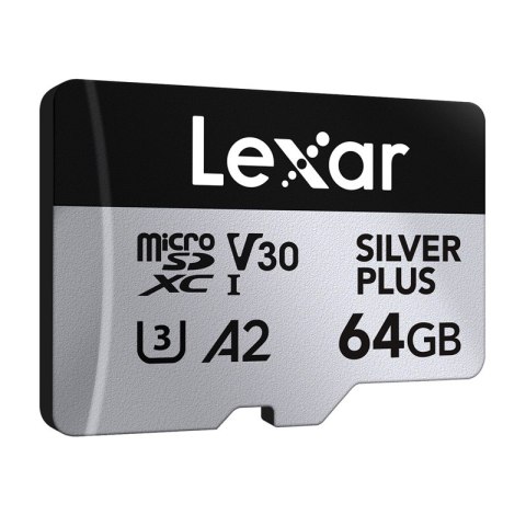 Zestaw 2 kart pamięci Lexar High-Performance Silver Plus microSDXC 2x64GB + adapter