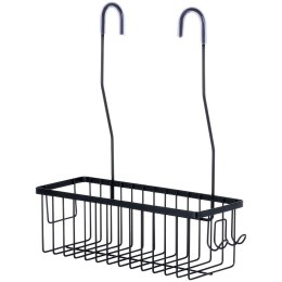 Półka pod prysznic do łazienki łazienkowa zawieszana metalowa czarna 33.5x12.5x38cm VILDE 568038