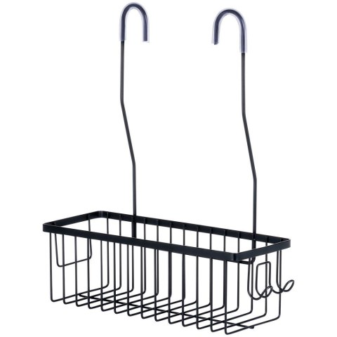 Półka pod prysznic do łazienki łazienkowa zawieszana metalowa czarna 33.5x12.5x38cm VILDE 568038