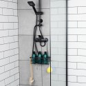 Półka pod prysznic do łazienki łazienkowa zawieszana metalowa czarna 33.5x12.5x38cm VILDE 568038