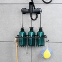Półka pod prysznic do łazienki łazienkowa zawieszana metalowa czarna 33.5x12.5x38cm VILDE 568038