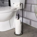 Stojak na papier toaletowy metalowy czarny 54cm VILDE 569736
