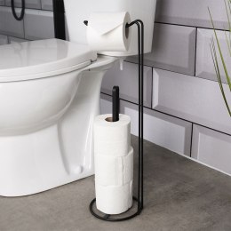 Stojak na papier toaletowy metalowy czarny 54cm VILDE 569736