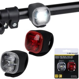 ZESTAW SILIKONOWYCH LAMP ROWEROWYCH LED PRZÓD TYŁ BLACK LED DUNLOP