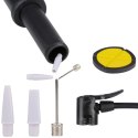 POMPKA ROWEROWA NOŻNA MINI Z MANOMETREM 180 PSI 2 ADAPTERY IGŁA DUNLOP