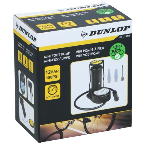 POMPKA ROWEROWA NOŻNA MINI Z MANOMETREM 180 PSI 2 ADAPTERY IGŁA DUNLOP