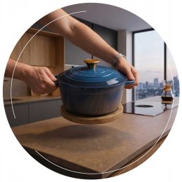 DREWNIANA PODKŁADKA PODSTAWKA MAGNETYCZNA POD GARNKI 20cm HAGE