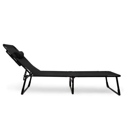 Składane Łóżko Turystyczne Polowe Kanadyjka 200x68 Cm Z Matercem Czarne