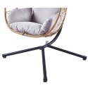 Fotel Wiszący Bujany Kokon Ogrodowy LEAN Poduszki Huśtawka Stelaż Brązowy