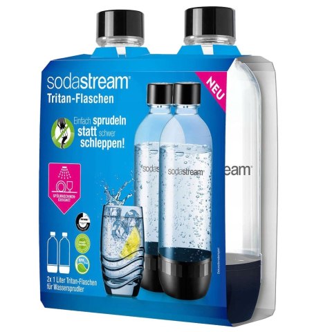 SodaStream zestaw butelek PET Bottle Duo Pack 2 sztuki * 1L kolor czarny
