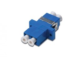 Adapter światłowodowy LC/LC, duplex, jednomodowy O S2, ceramiczna ferrula, niebieski