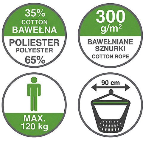 HAMAK FOTEL BRAZYLIJSKI 100X130CM I 2 PODUSZKI 40x40CM CZARNY 1063997