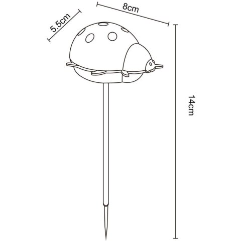 LAMPA SOLARNA BIEDRONKA 1 LED 5x7,5x13CM