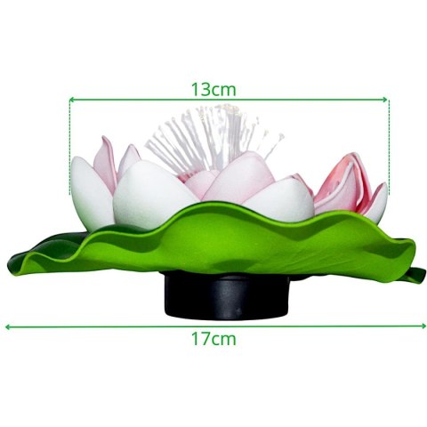 LAMPA SOLARNA LILIA WODNA 17CM RÓŻOWA