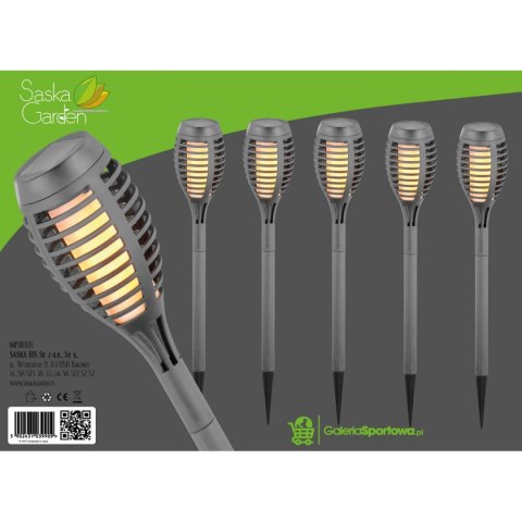 POCHODNIA LAMPA SOLARNA TAŃCZĄCE PŁOMYKI 12 LED SMD 7,5x7,5x46,5CM KPL.5SZT