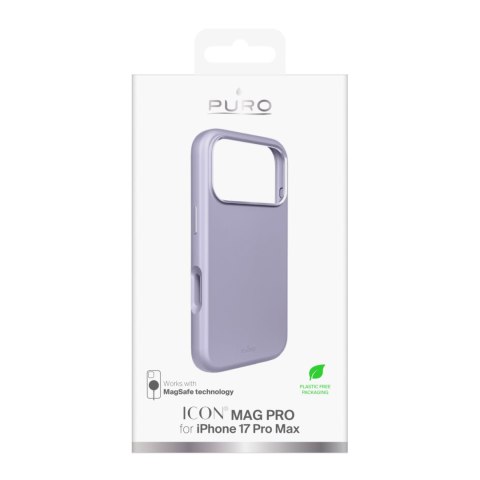 Etui z aluminiowymi przyciskami na iPhone 17 Pro Max Pure Icon Mag Pro Liquid Silicone MagSafe - lawendowe