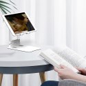Podstawka uchwyt stojak biurkowy na telefon tablet składany - biały