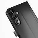 Etui z ekoskóry z klapką i portfelem do Samsung Galaxy S25+ Booklet Case - czarne
