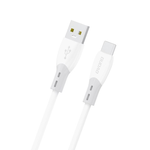 Kabel przewód z silikonowym oplotem USB-A - USB-C L25ST 5A 1m - biały