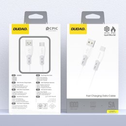 Kabel przewód z silikonowym oplotem USB-A - USB-C L25ST 5A 1m - biały