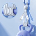 Kabel przewód z silikonowym oplotem USB-A - USB-C L25ST 5A 1m - biały