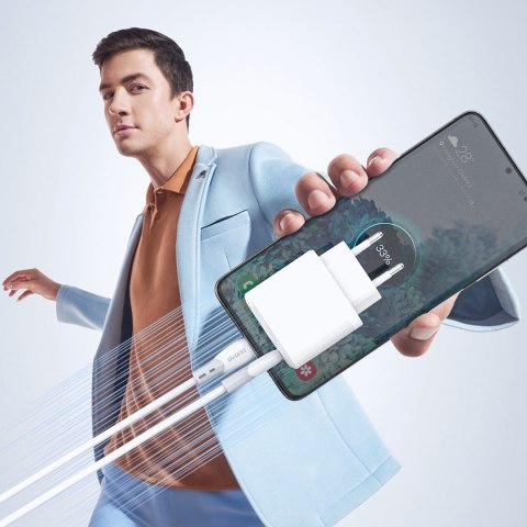 Kabel przewód z silikonowym oplotem USB-C L25SC 60W 2m - biały