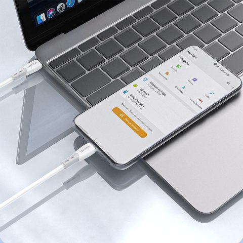 Kabel przewód z silikonowym oplotem USB-C L25SC 60W 2m - biały