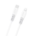 Kabel przewód z silikonowym oplotem USB-C - iPhone Lightning L25SX 30W 1m - biały