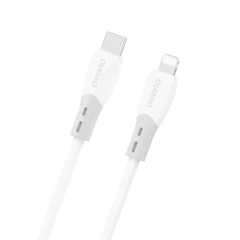 Kabel przewód z silikonowym oplotem USB-C - iPhone Lightning L25SX 30W 1m - biały