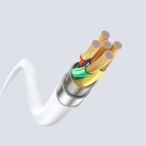 Kabel przewód z silikonowym oplotem USB-C - iPhone Lightning L25SX 30W 2m - biały