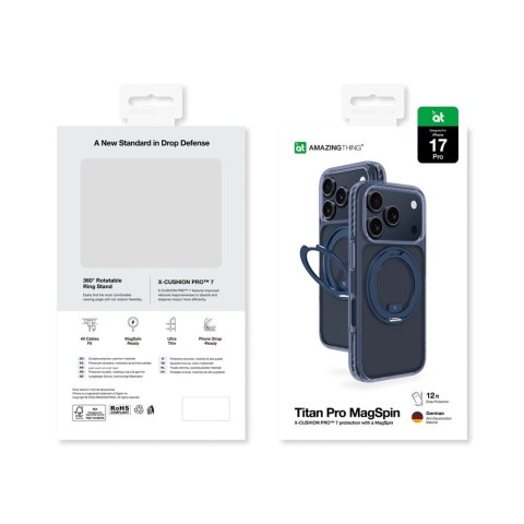 Etui pokrowiec na iPhone 17 Pro Titan Pro MagSpin MagSafe - niebieski
