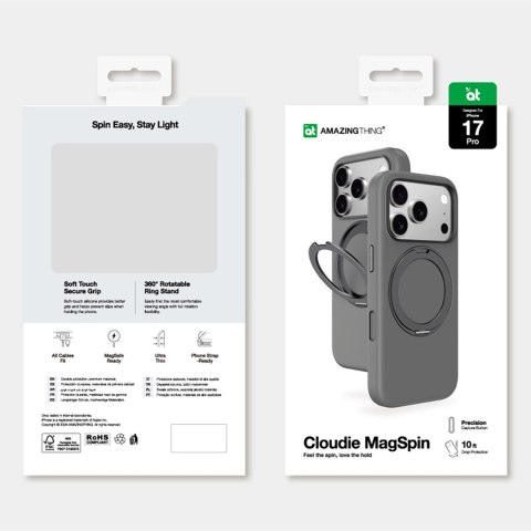 Etui pokrowiec z podstawką na iPhone 17 Pro Cloudie - szary