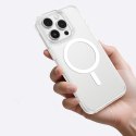Etui silikonowe z pierścieniem magnetycznym do iPhone 16 Pro - przezroczyste