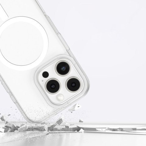 Etui silikonowe z pierścieniem magnetycznym do iPhone 16 Pro - przezroczyste