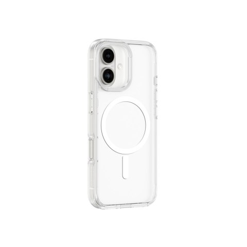 Etui silikonowe z pierścieniem magnetycznym do iPhone 16 - przezroczyste