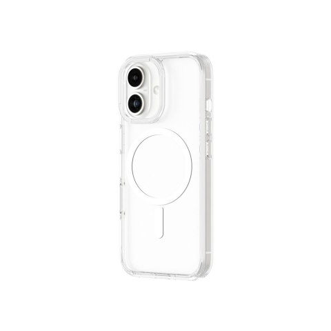 Etui silikonowe z pierścieniem magnetycznym do iPhone 16 - przezroczyste